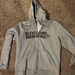 Cleveland Browns Gray Full‑Zip Hooded Sweatshirt